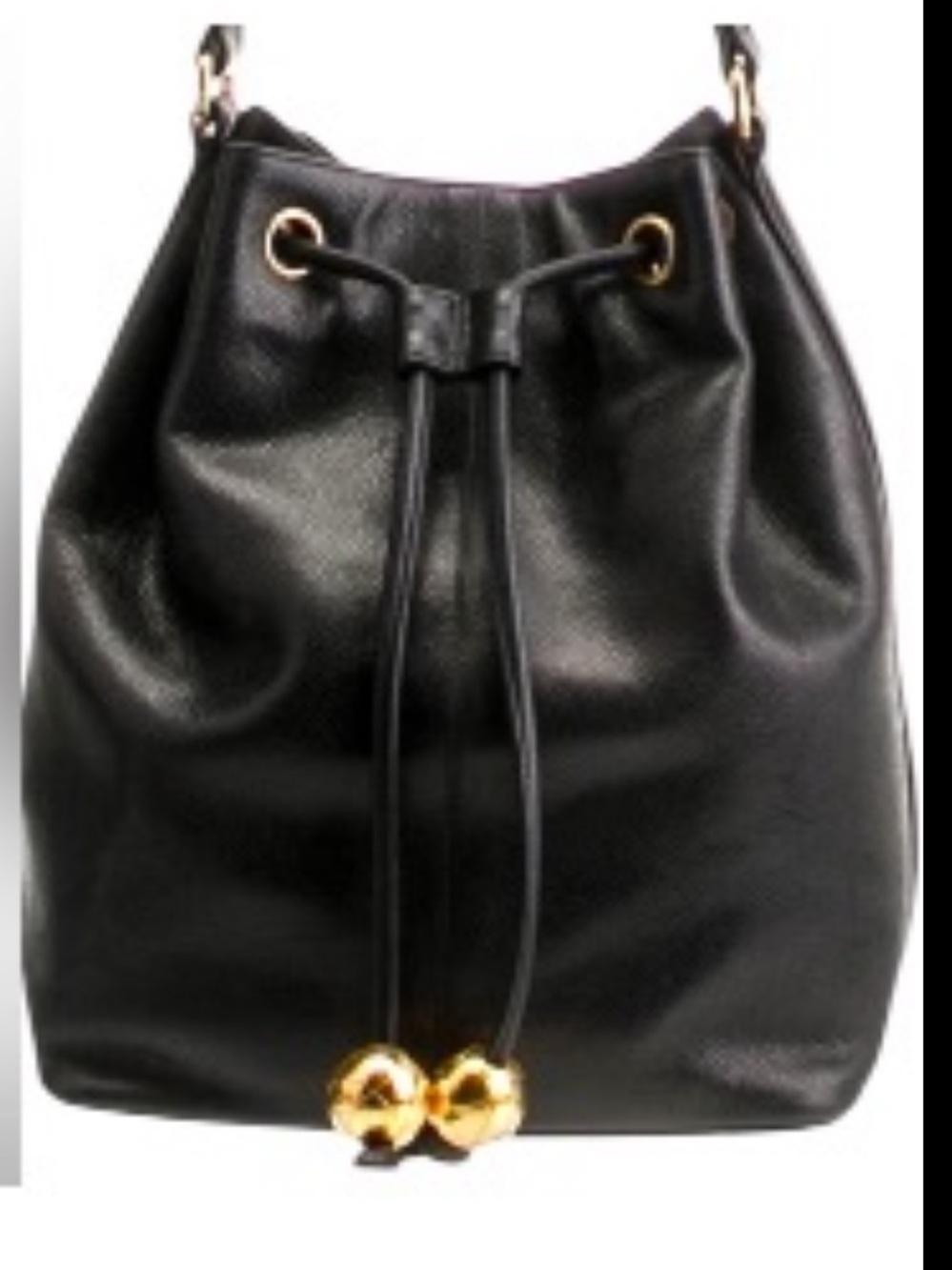Chanel vintage 1996 Black double C stitched Drawstring Bucket Bag 90s